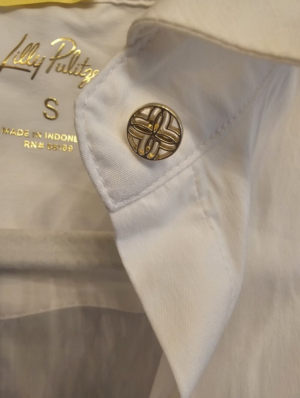 Lilly Pulitzer White Tie-Front Button Shirt - Picture 4 of 6